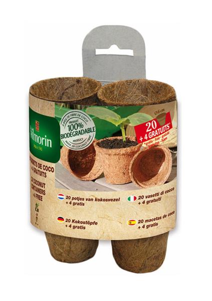 Accessoires pour semer - Godet Coco Rond - 6 cm (x20) +4 Offerts - PACKAGING_3D_RECTO